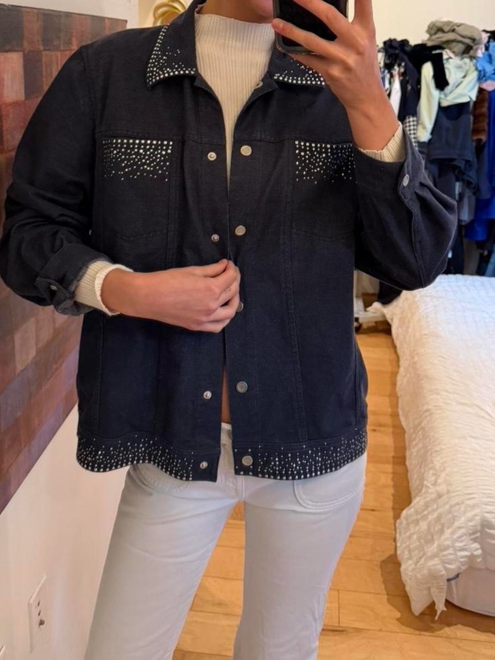 Alfred Dunner Blue sparkle Denim Jacket